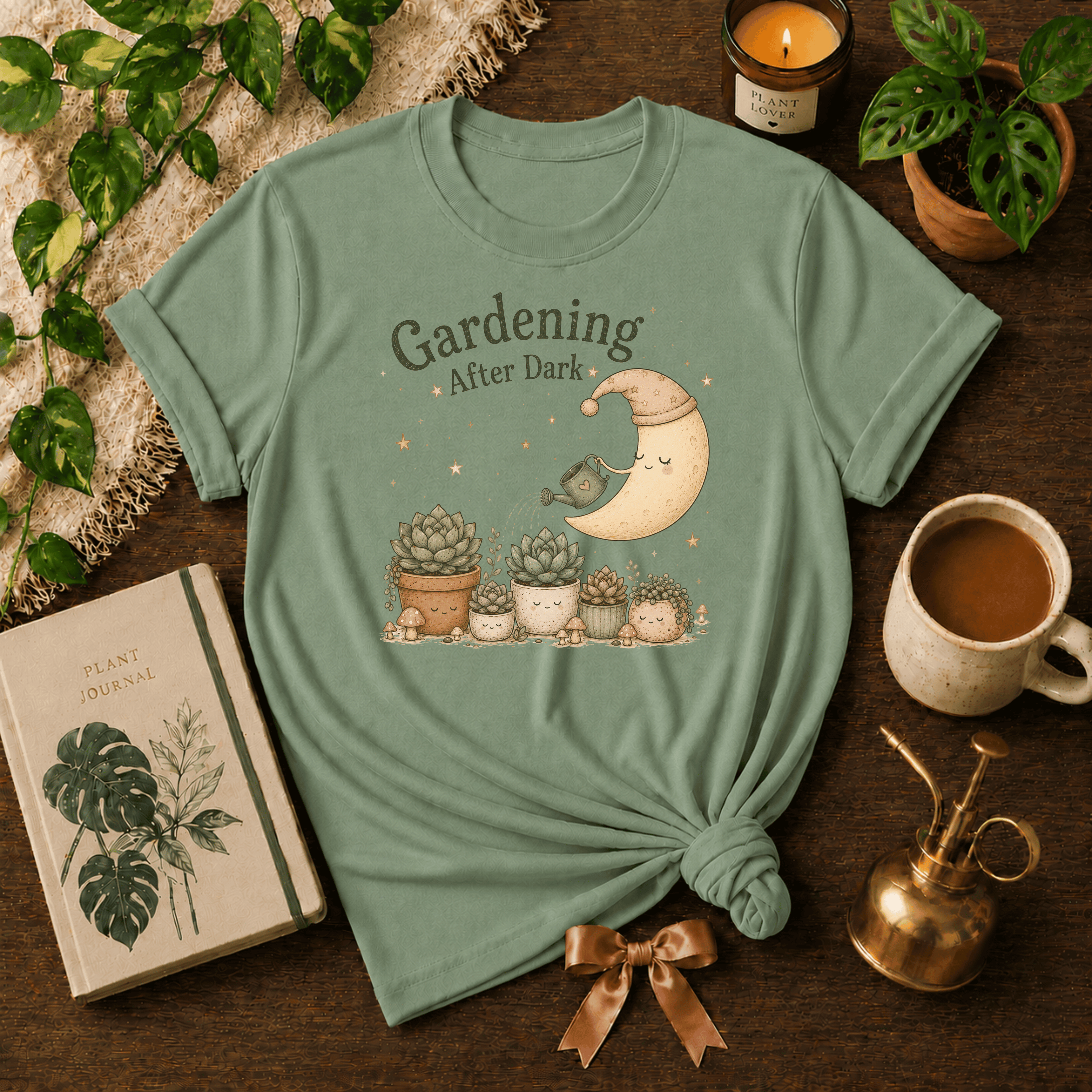 Gardening In The Dark | Plant Lover Graphic T-Shirt