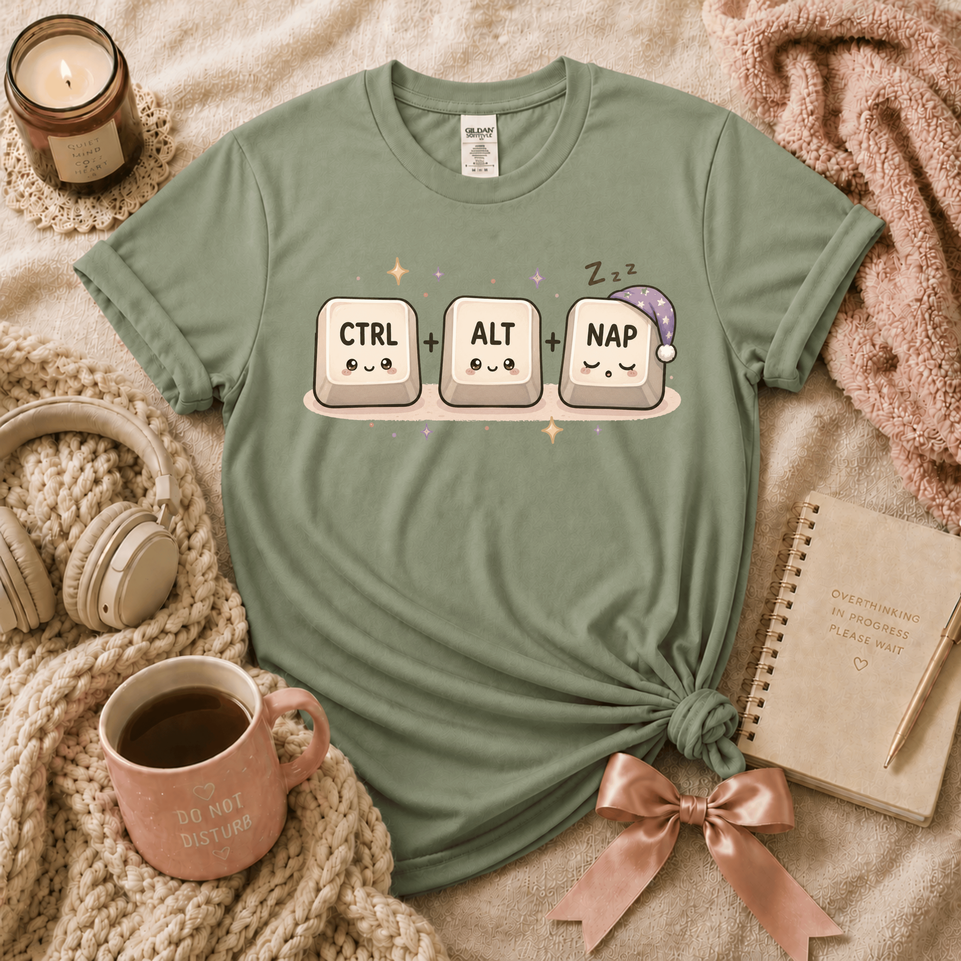 CTRL + ALT + NAP | Funny Introvert Graphic T-Shirt