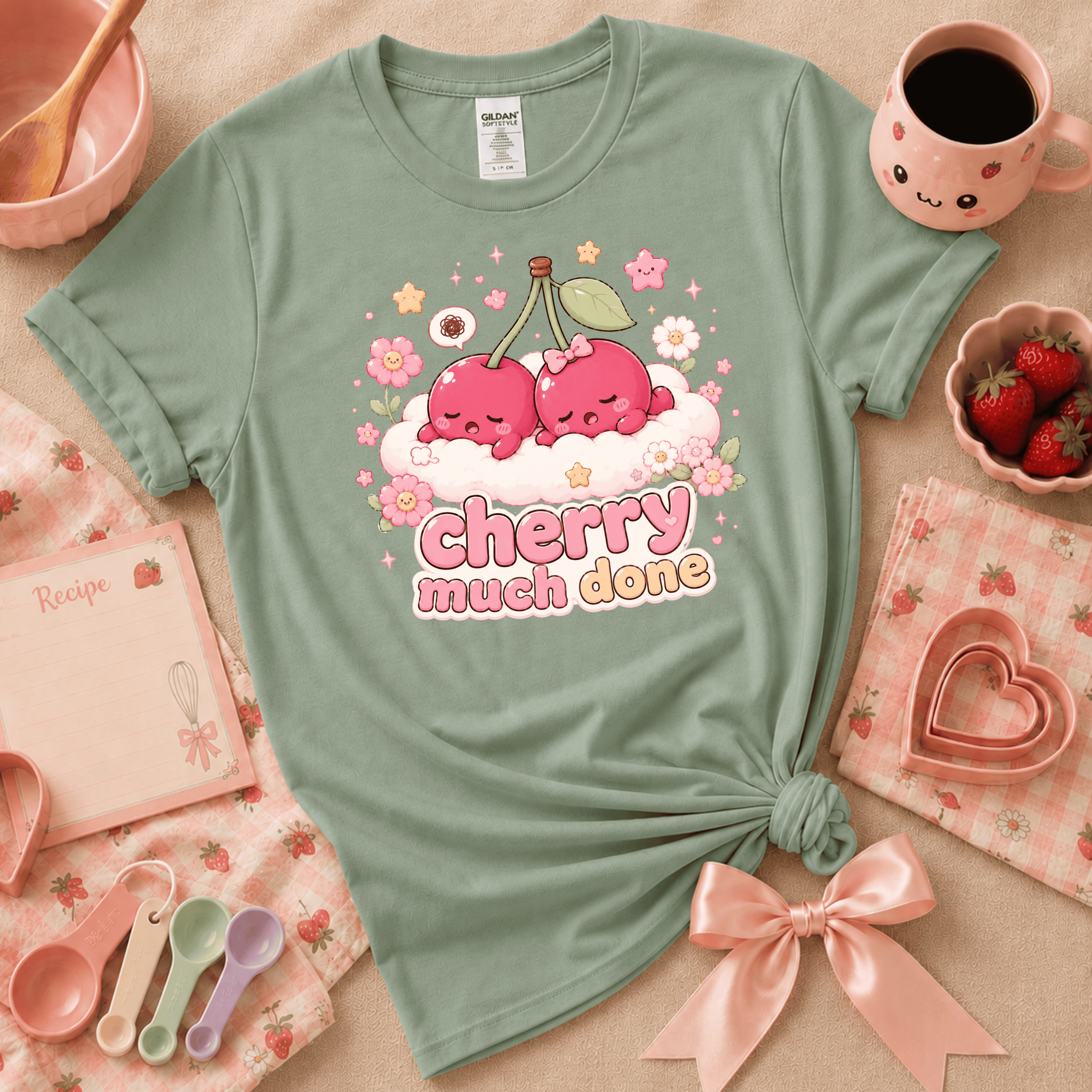 Cherry Much Done | Cute Food Graphic T-Shirt