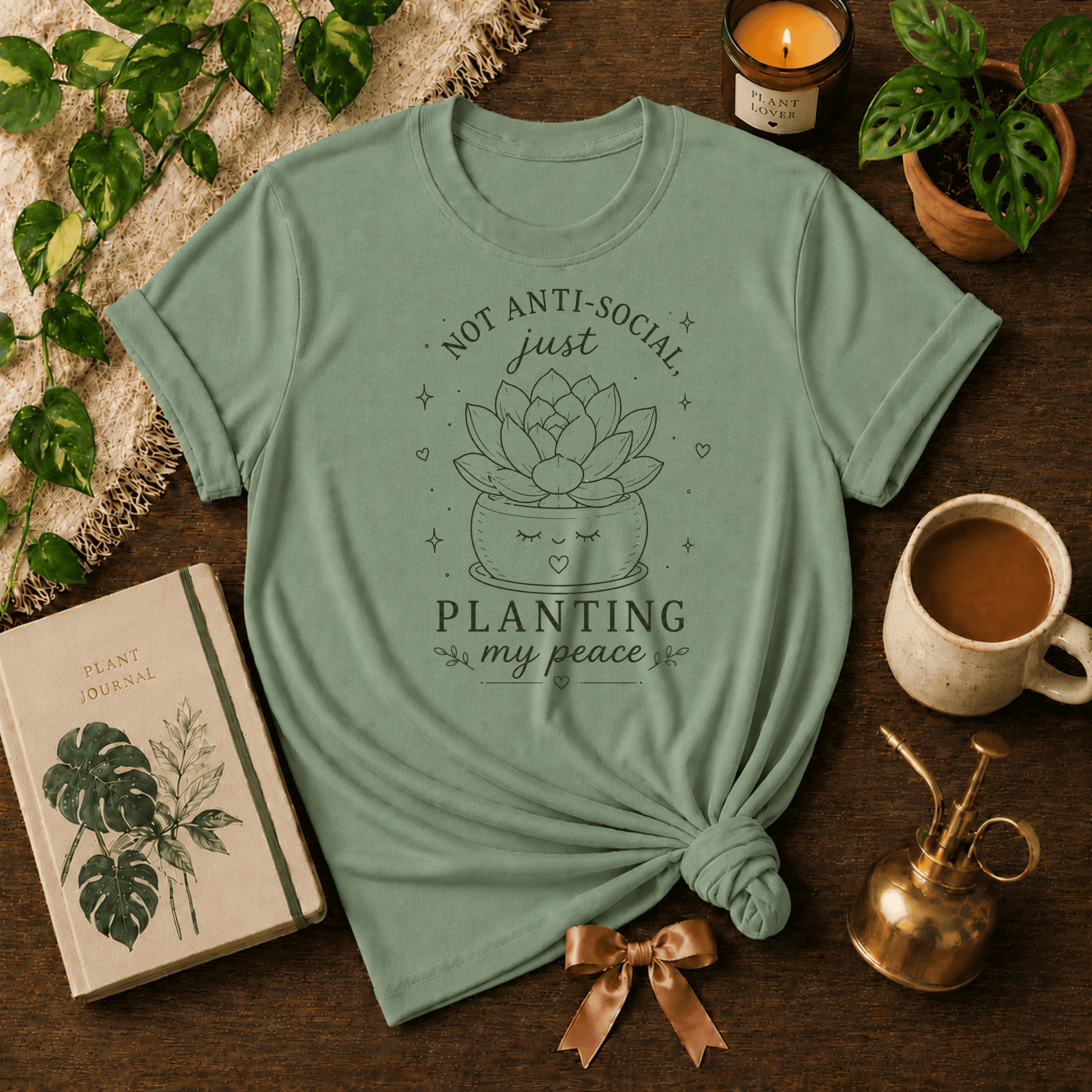 Planting My Peace | Plant Lover Graphic T-Shirt
