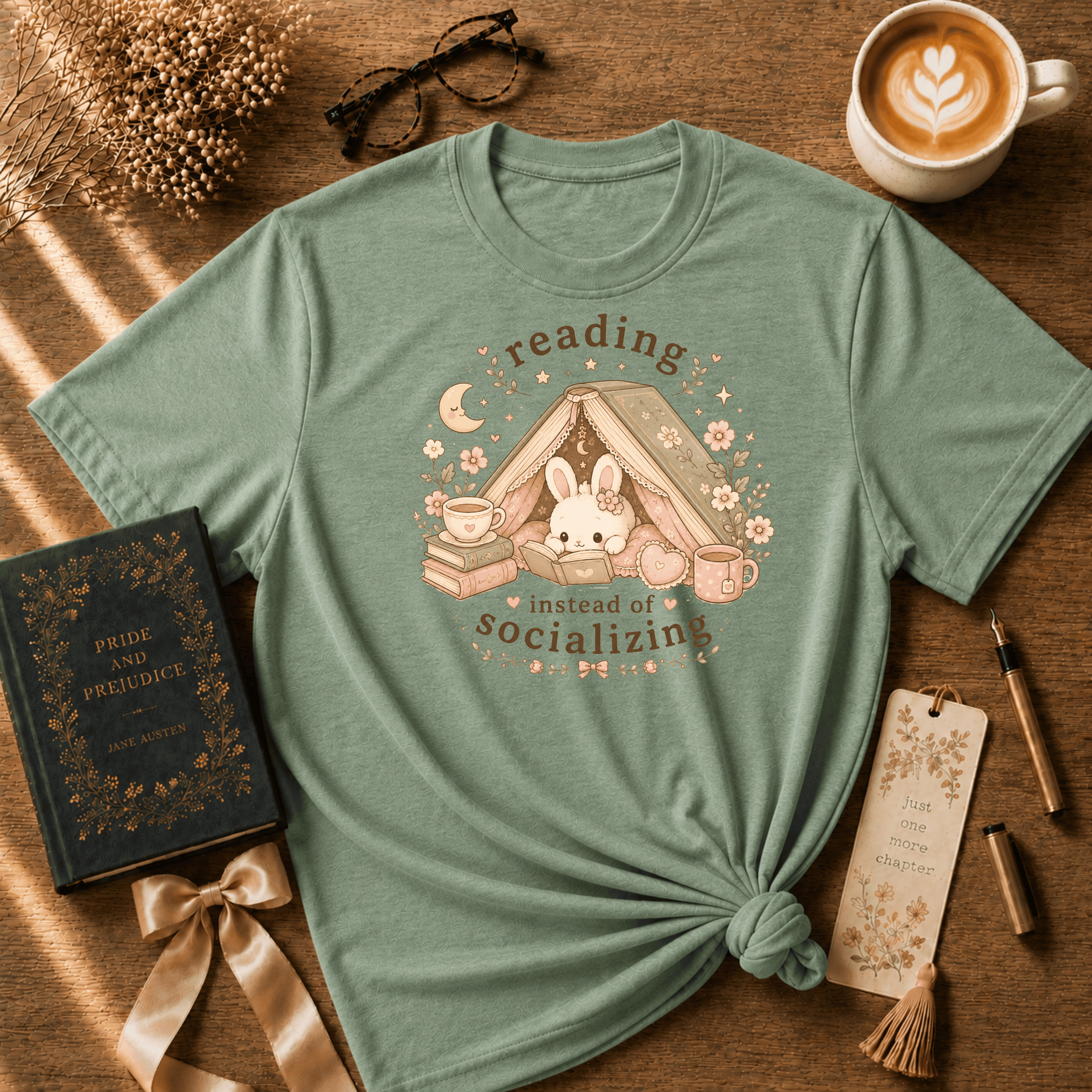Reading Instead | Book Lover Graphic T-Shirt