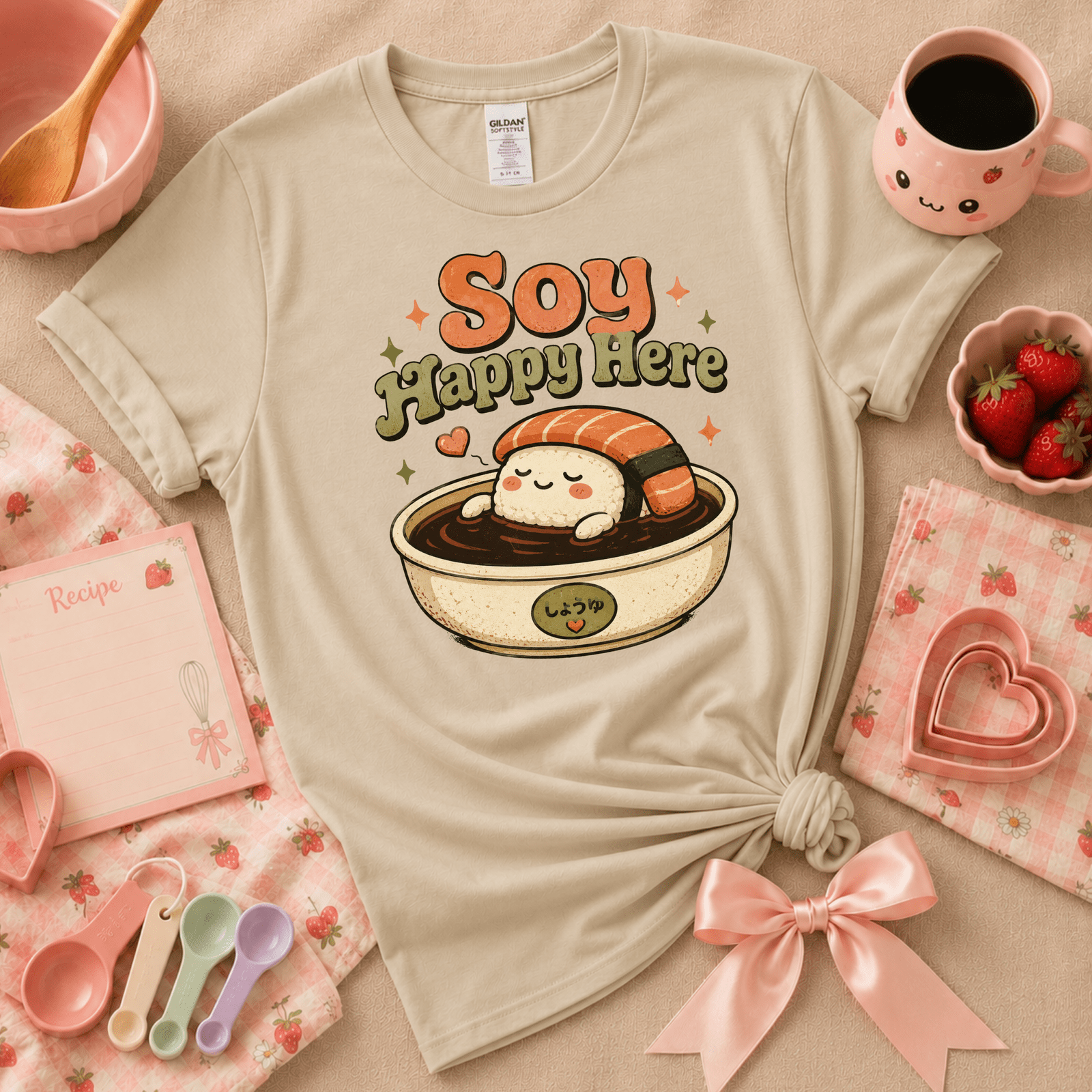 Soy Happy Here | Cute Food Graphic T-Shirt