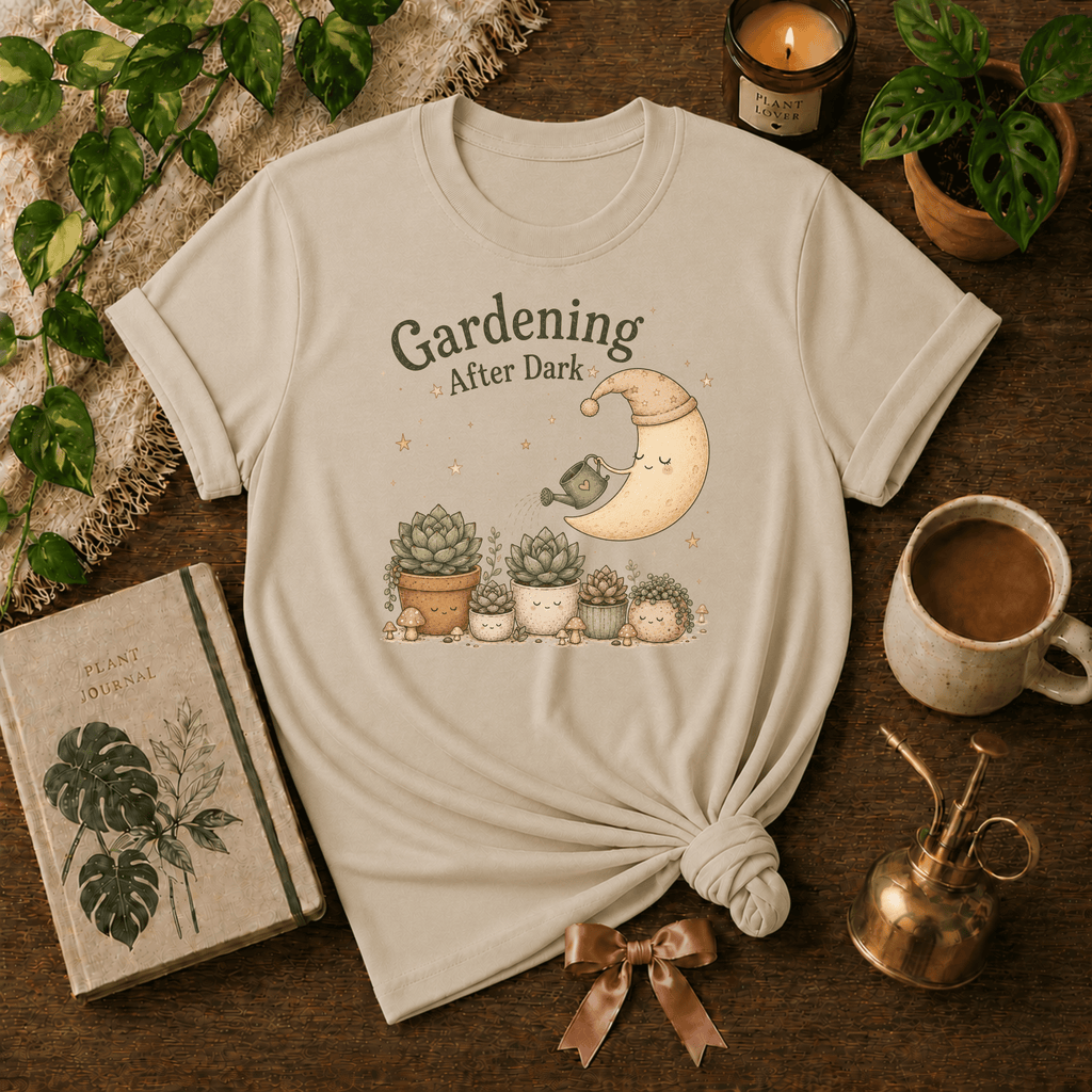 Gardening In The Dark | Plant Lover Graphic T-Shirt