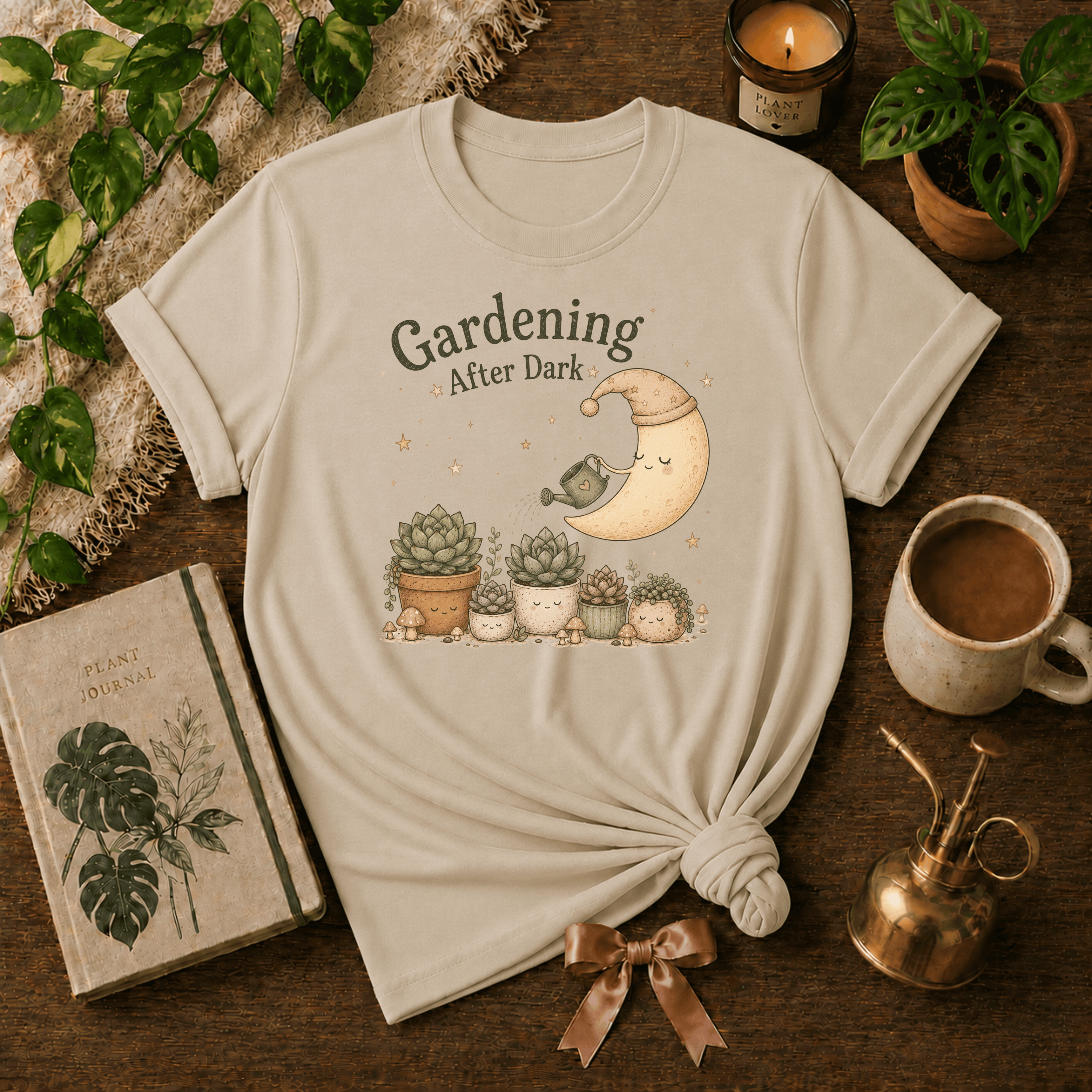 Gardening In The Dark | Plant Lover Graphic T-Shirt