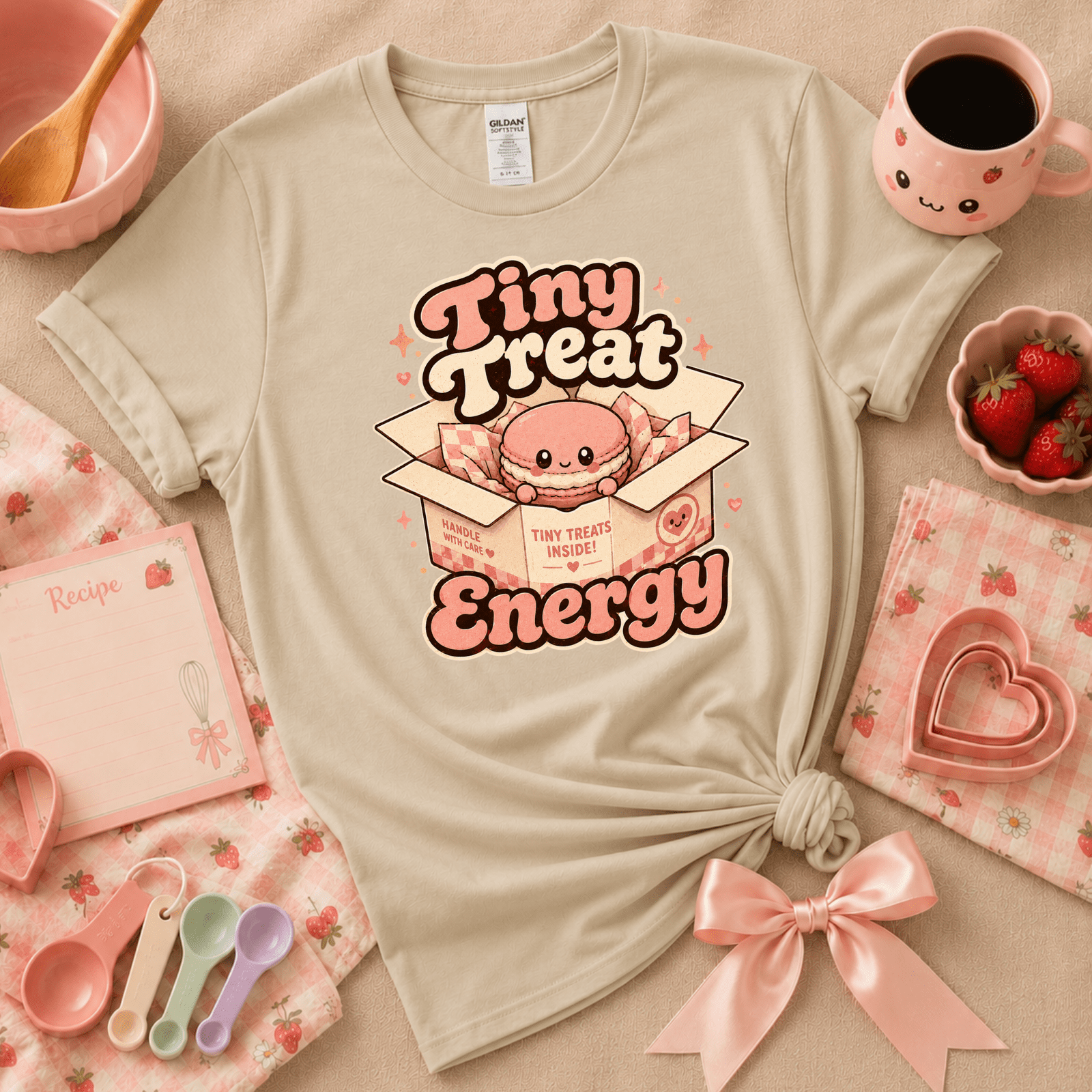 Tiny Treat Energy | Cute Food Graphic T-Shirt