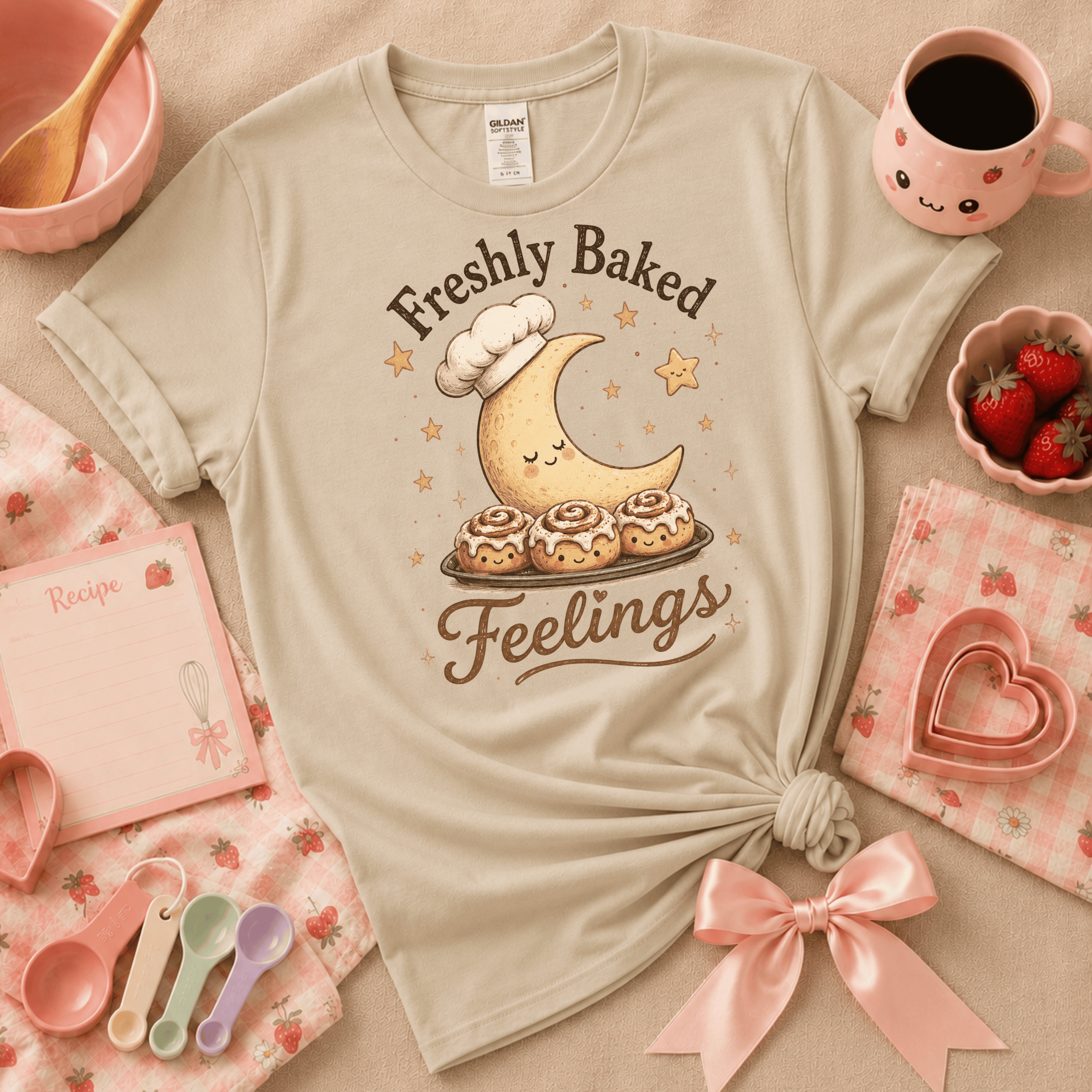 Freshly Baked Feelings | Cute Food Graphic T-Shirt