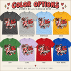 Sip Happens Premium T-Shirt color chart: Asphalt, Athletic Heather, Baby Blue, Gold, Leaf, Lilac, Red, True Royal