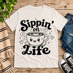 Sippin' on Life Premium T-Shirt in vintage white, flat lay