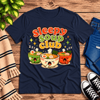 Sleepy Soup Club Premium T-Shirt in navy, flat lay