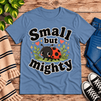 Small But Mighty Premium T-Shirt in steel blue, flat lay