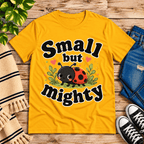 Small But Mighty Premium T-Shirt in gold, flat lay