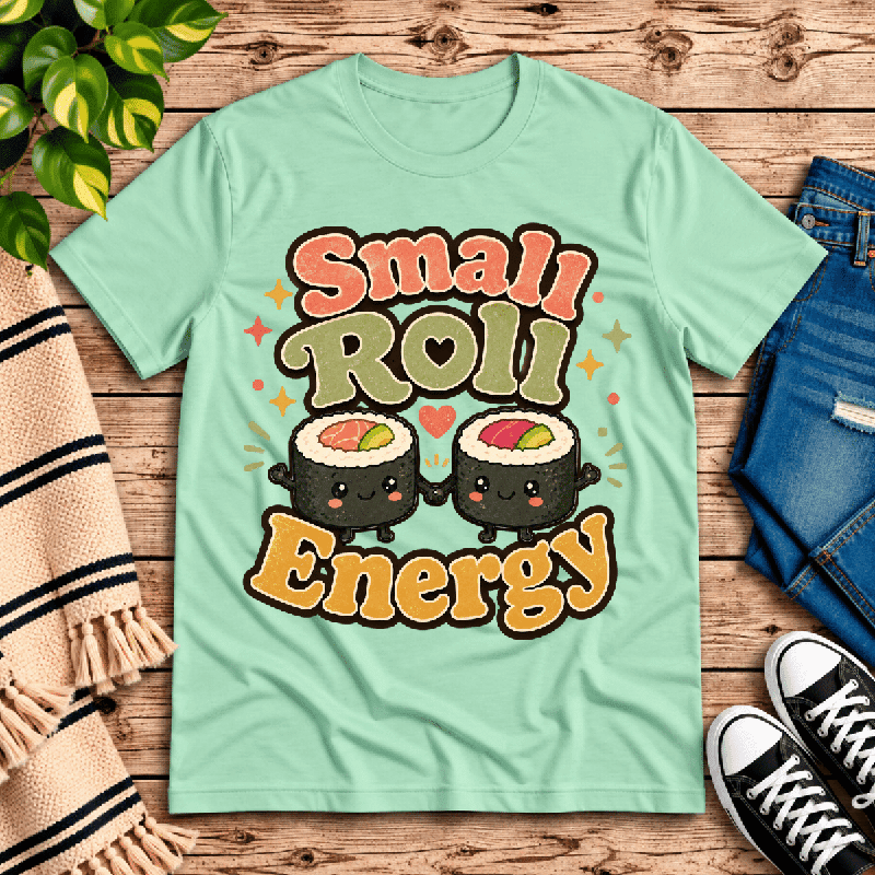 Small Roll Energy Premium T-Shirt in mint, flat lay