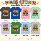Small Roll Energy Premium T-Shirt color chart: Asphalt, True Royal, Pink, Mint, Lilac, Leaf, Baby Blue, Athletic Heather