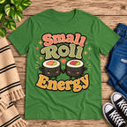 Small Roll Energy Premium T-Shirt in leaf green, flat lay