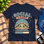 Social Skills Premium T-Shirt in navy, flat lay