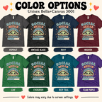 Social Skills Premium T-Shirt color chart: Asphalt, Vintage Black, Navy, Maroon, Leaf, Evergreen, Deep Teal, Team Purple