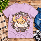 Softly Existing Premium T-Shirt in lilac, flat lay