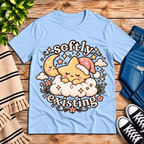 Softly Existing Premium T-Shirt in baby blue, flat lay
