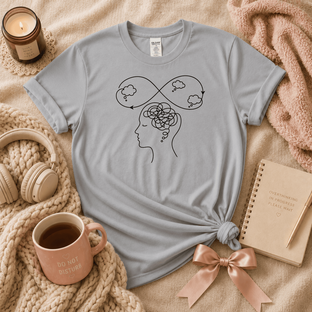 High Standards introvert graphic t-shirt cozy flat lay in sport grey.
