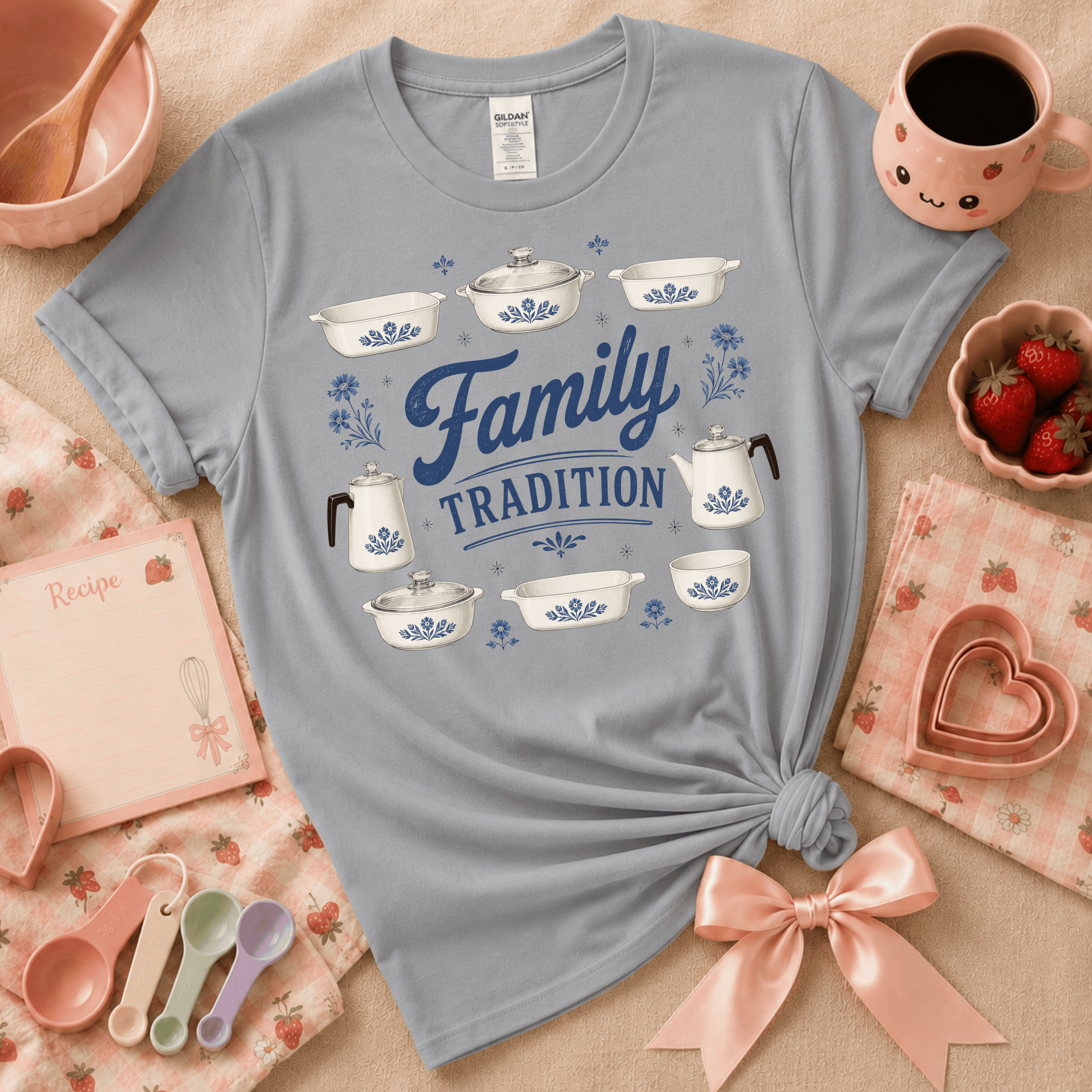 Family Tradition Blue | Cute Food Graphic T-Shirt