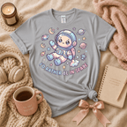 I'd Rather Be In Space introvert graphic t-shirt cozy flat lay in sport grey.