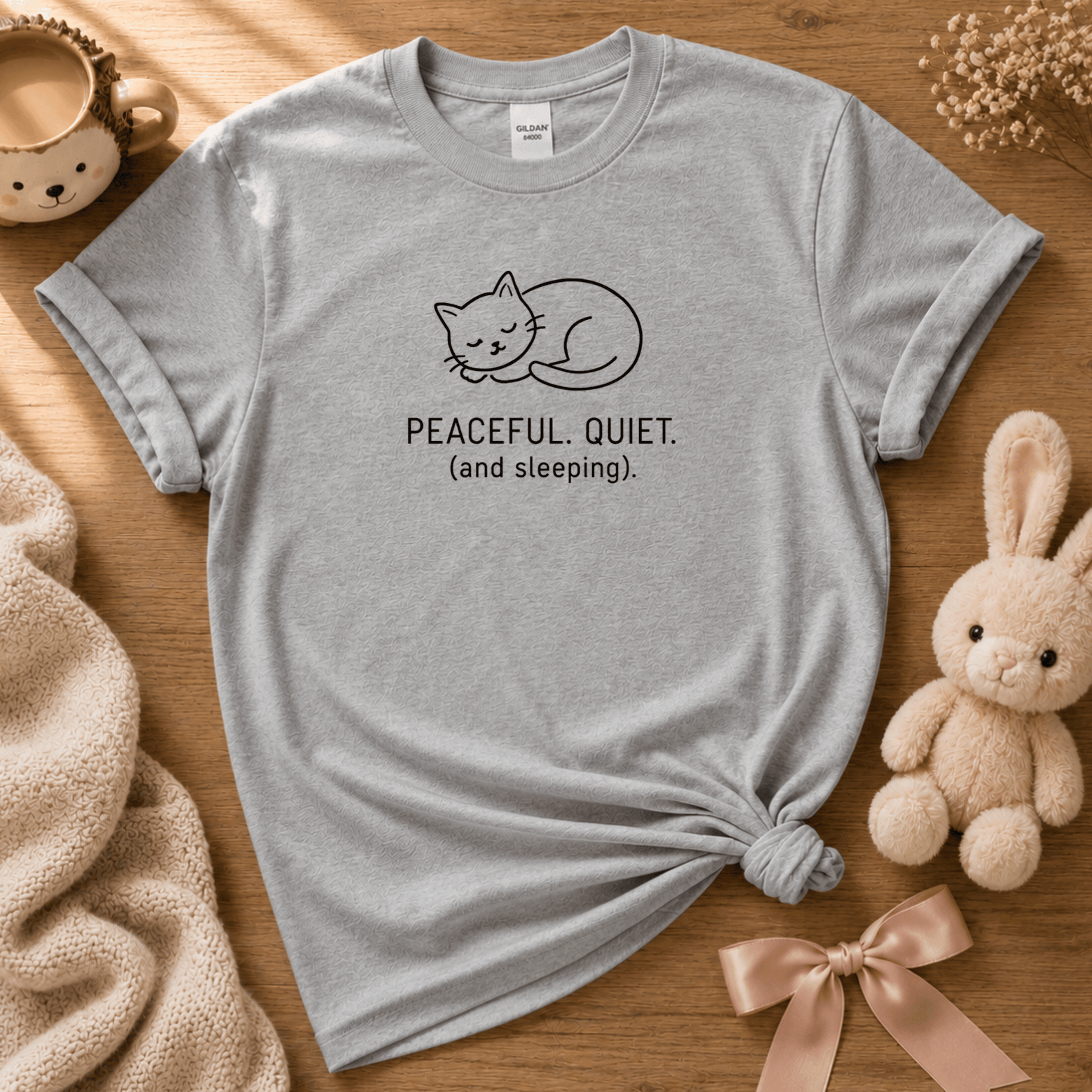 Peaceful, Quiet | Cute Animal Graphic T-Shirt
