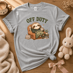 Off Duty cute animal graphic t-shirt cozy flat lay in sport grey.