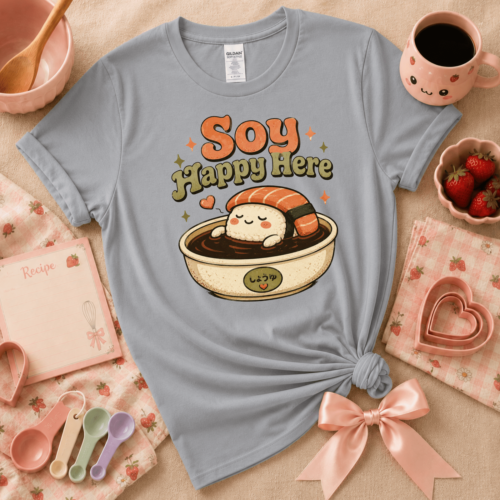 Soy Happy Here | Cute Food Graphic T-Shirt