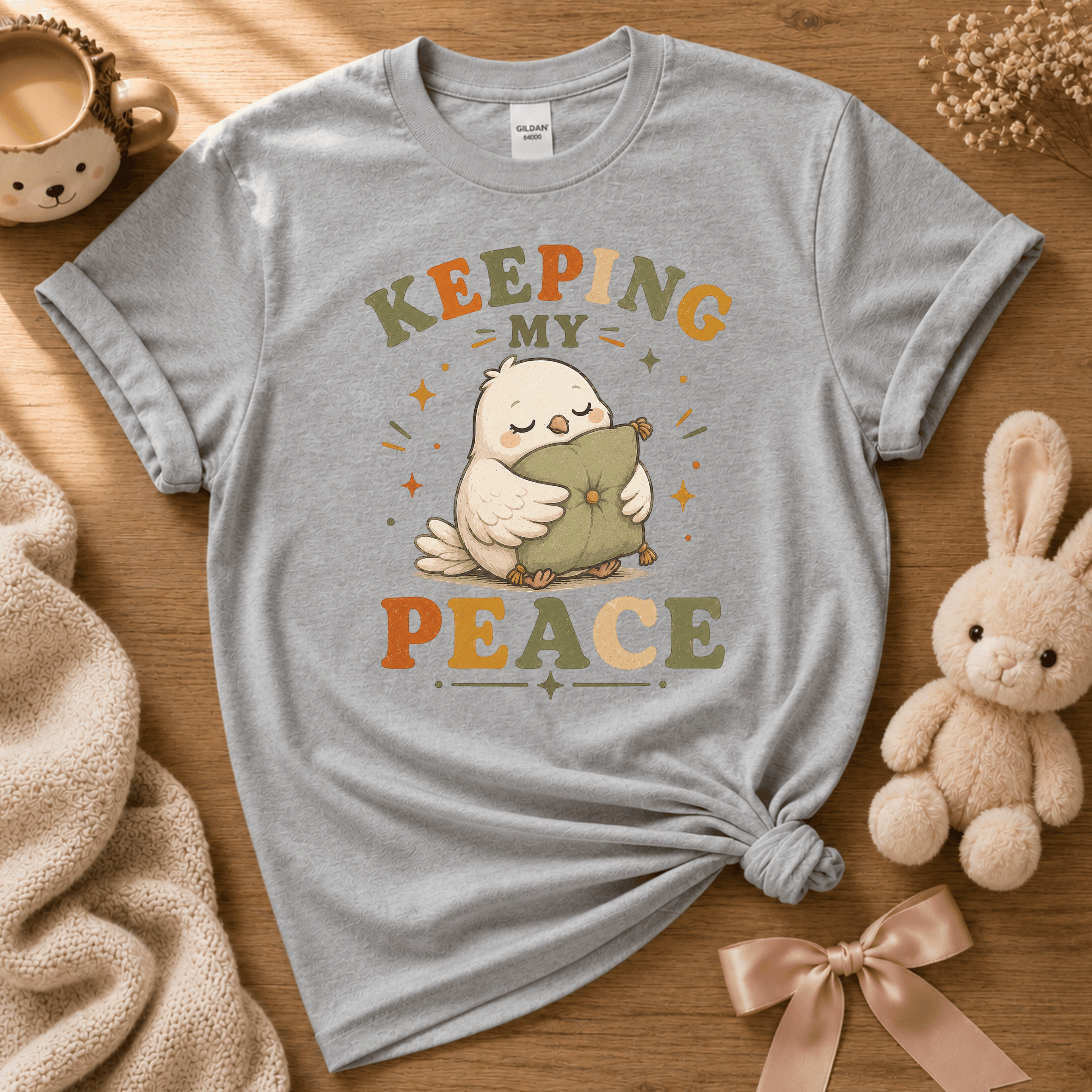 Keeping My Peace | Cute Animal Graphic T-Shirt