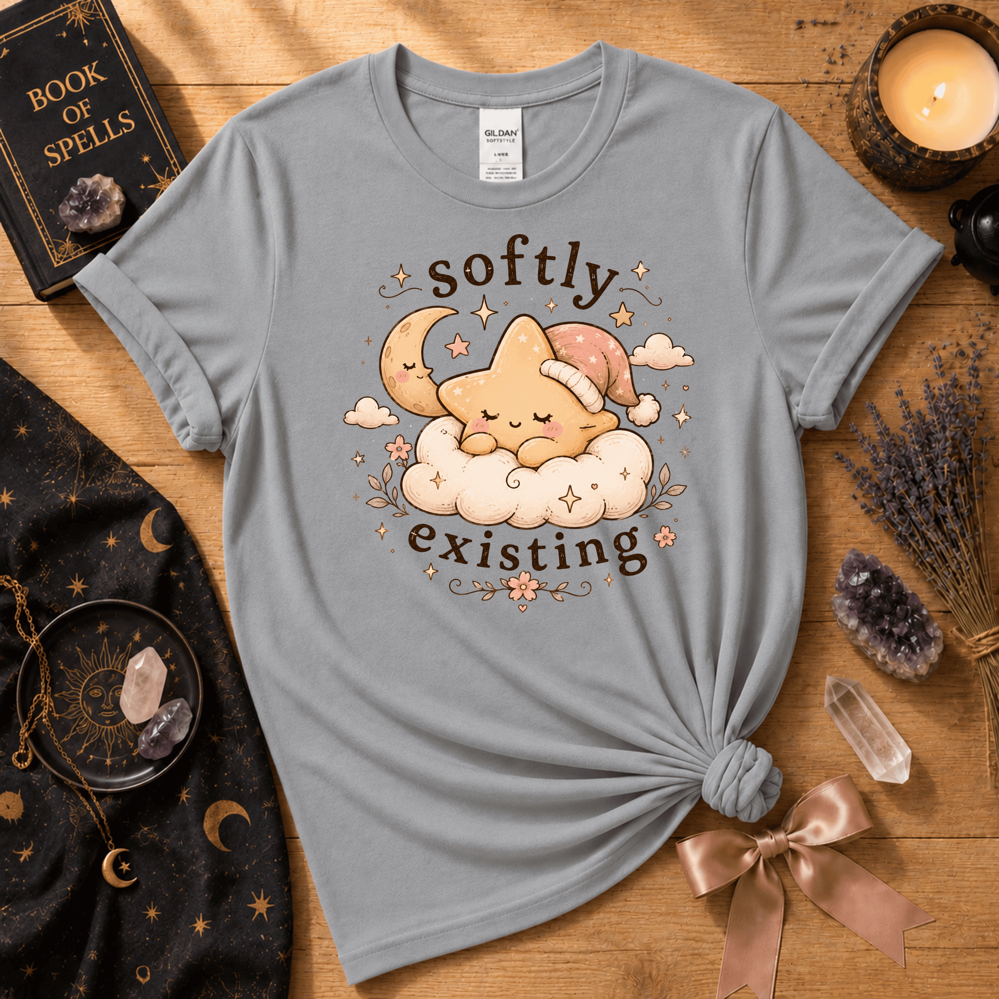 Star Softly Existing On Cloud | Celestial Graphic T-Shirt