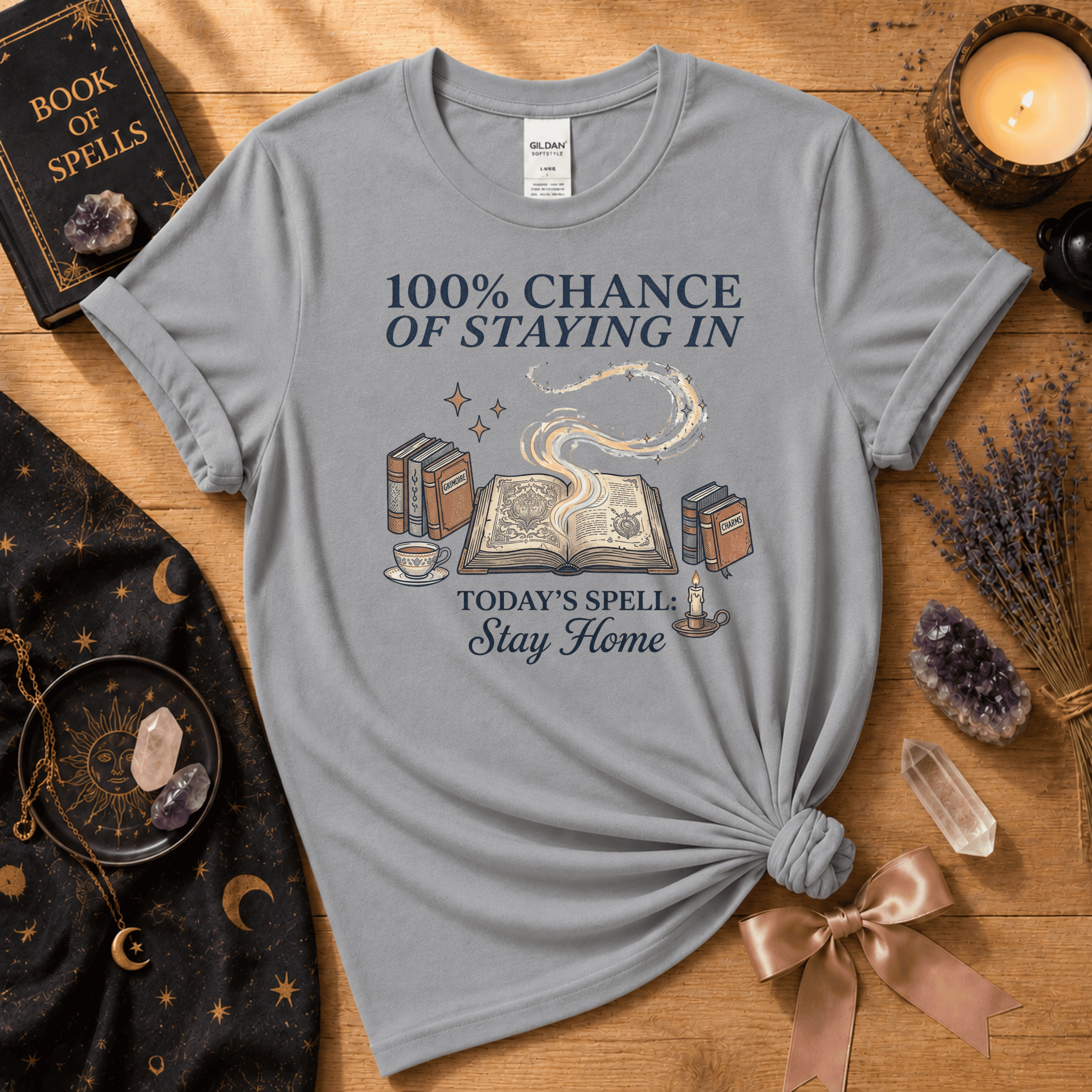100% Chance Of Staying Home | Celestial Graphic T-Shirt