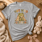 Just Done cute animal graphic t-shirt cozy flat lay in sport grey.