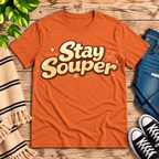 Stay Souper Premium T-Shirt in burnt orange, flat lay