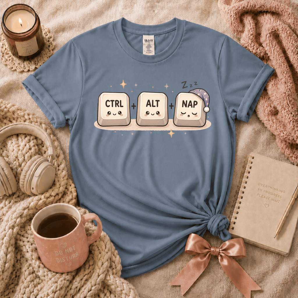 CTRL + ALT + NAP | Funny Introvert Graphic T-Shirt