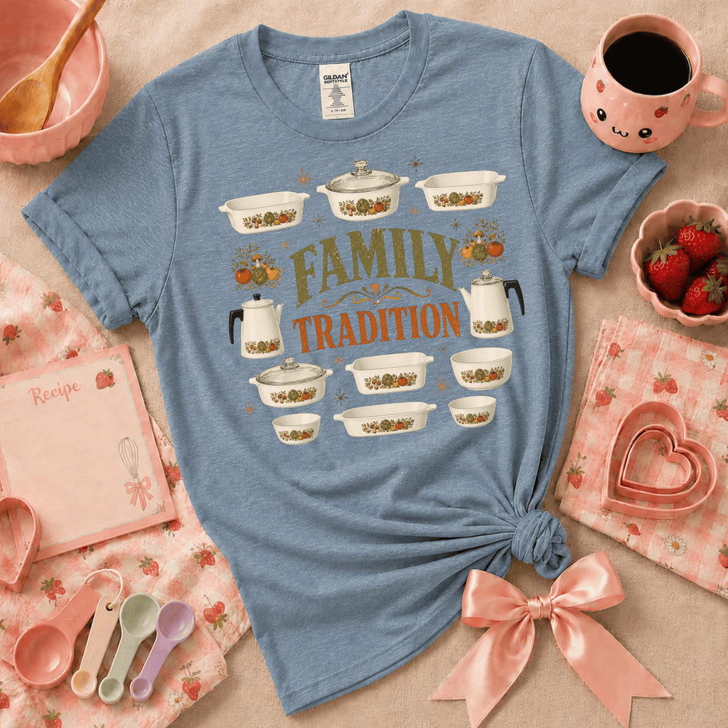Family Tradition White | Cute Food Graphic T-Shirt