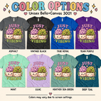 Succulent Vibing Premium T-Shirt color chart: Asphalt, Vintage Black, True Royal, Team Purple, Mint, Lilac, Heather Sea Green, Deep Teal