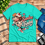 Sundae Funday Premium T-Shirt in heather sea green, flat lay