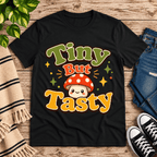 Tiny But Tasty Premium T-Shirt in vintage black, flat lay