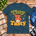 Tiny But Tasty Premium T-Shirt in deep teal, flat lay
