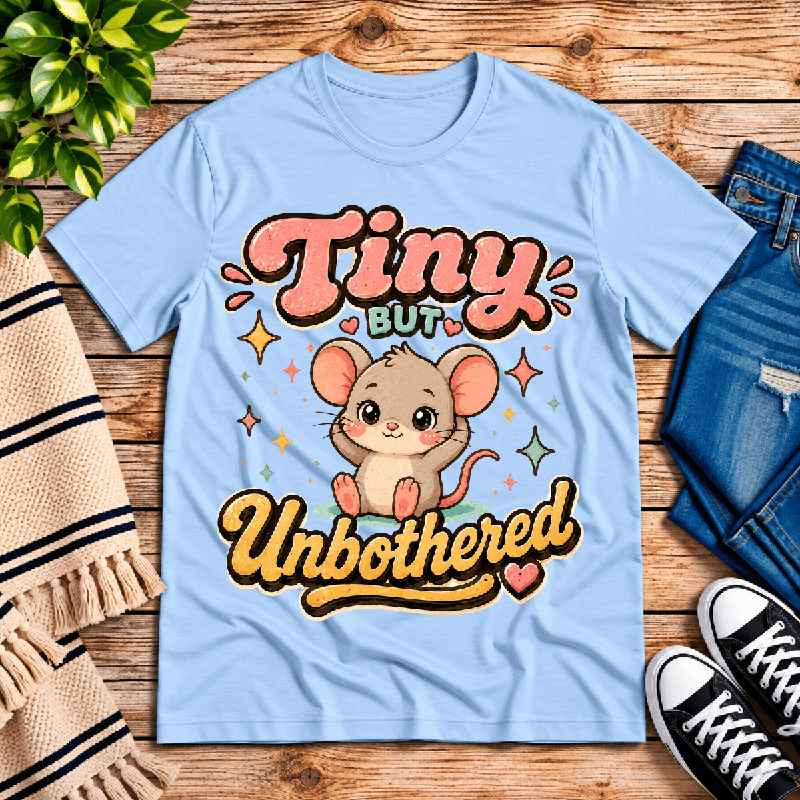Tiny But Unbothered Premium T-Shirt in baby blue, flat lay