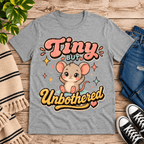 Tiny But Unbothered Premium T-Shirt in athletic heather gray, flat lay