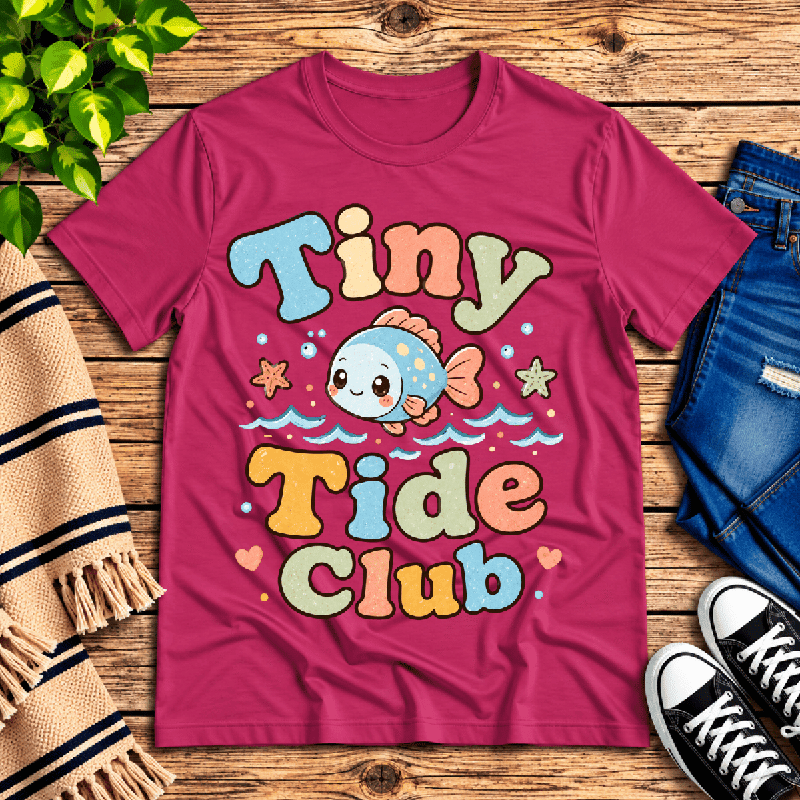 Tiny Tide Club Premium T-Shirt in berry, flat lay