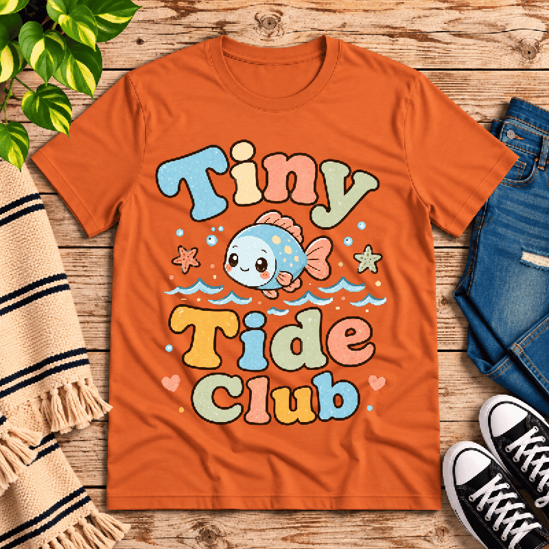 Tiny Tide Club Premium T-Shirt in burnt orange, flat lay
