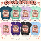 Tiny Treat Energy Premium T-Shirt color chart: Deep Teal, Heather Sea Green, Lilac, Mint, Pink, Team Purple, Vintage Black, Baby Blue