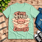 Tiny Treat Energy Premium T-Shirt in mint, flat lay