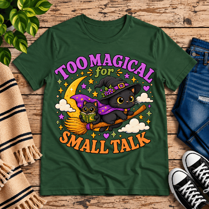 Too Magical Premium T-Shirt in evergreen, flat lay
