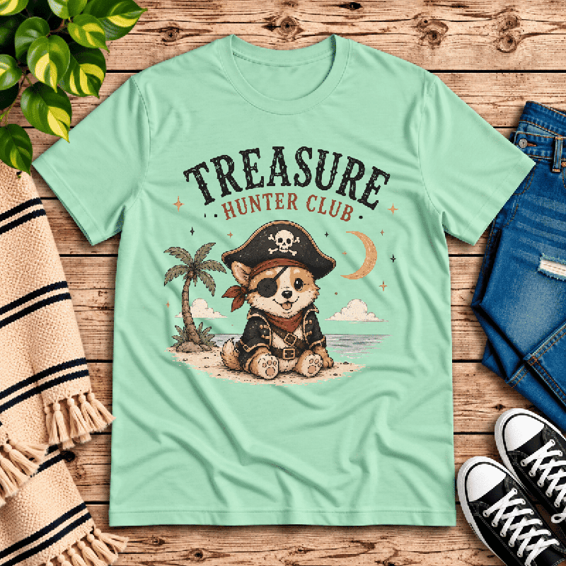 Treasure Hunter Club Premium T-Shirt in mint, flat lay