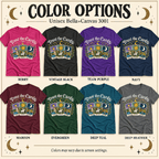 Trust The Cards Premium T-Shirt color chart: Berry, Vintage Black, Team Purple, Navy, Maroon, Evergreen, Deep Teal, Deep Heather