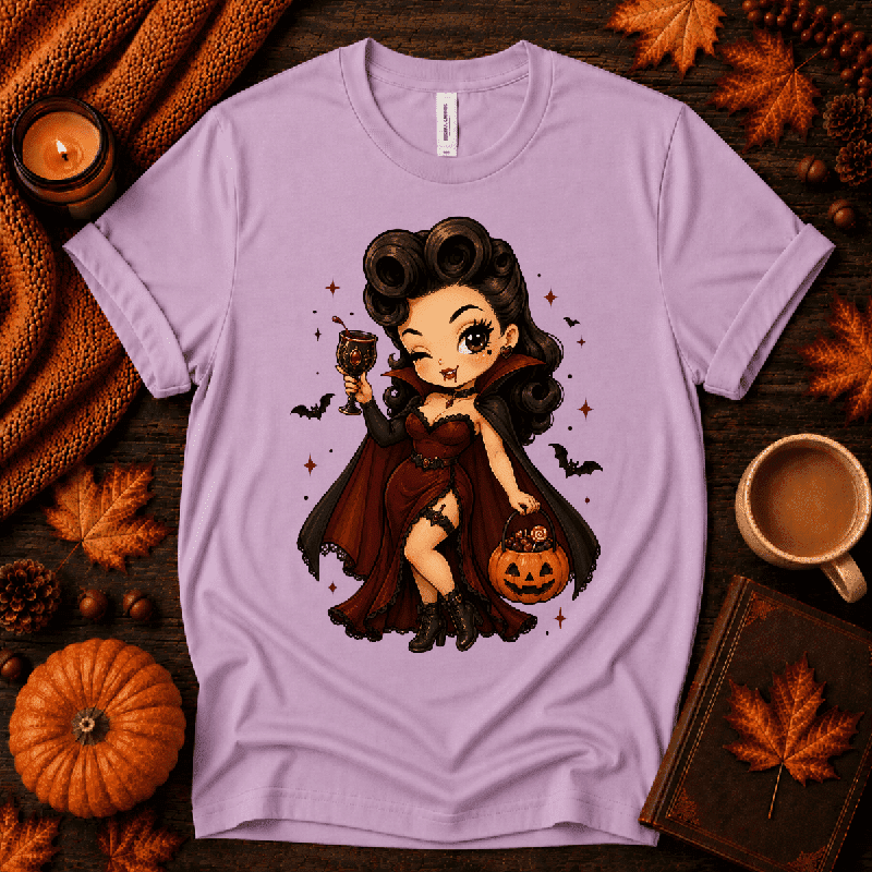 Vampire Vanessa Premium T-Shirt in lilac, flat lay