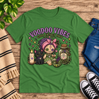 Voodoo Vibes Premium T-Shirt in leaf green, flat lay